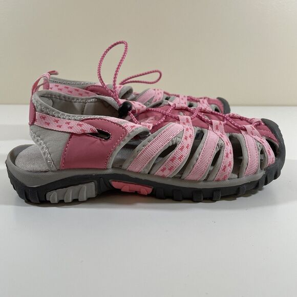 Women's Sports Hiking Walking Sandals Size 6 Breast Cancer Awareness Pink/Gray - Picture 11 of 16